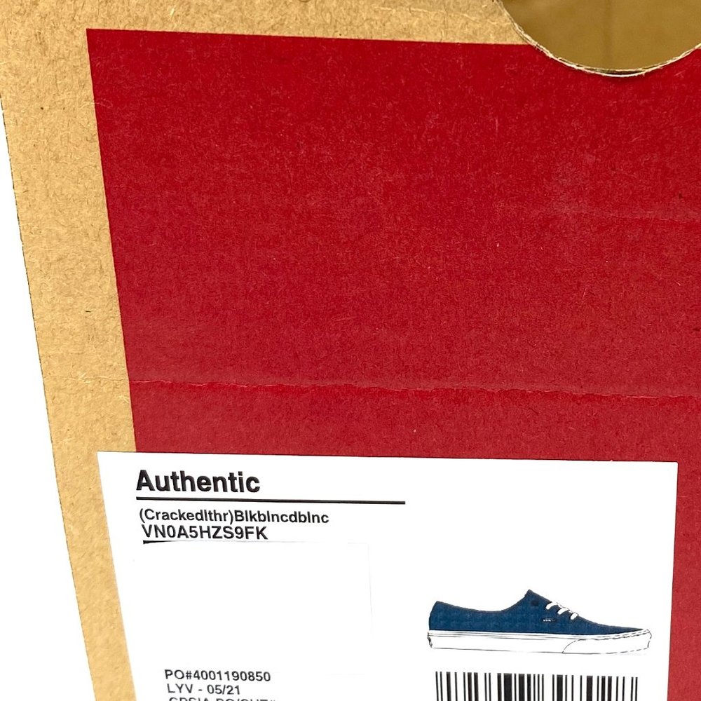 💖MEGA SALE💖Vans Authentic  Womens    Skate Blue Cracked Leather VN0A5HZS9FK - Picture 10 of 11